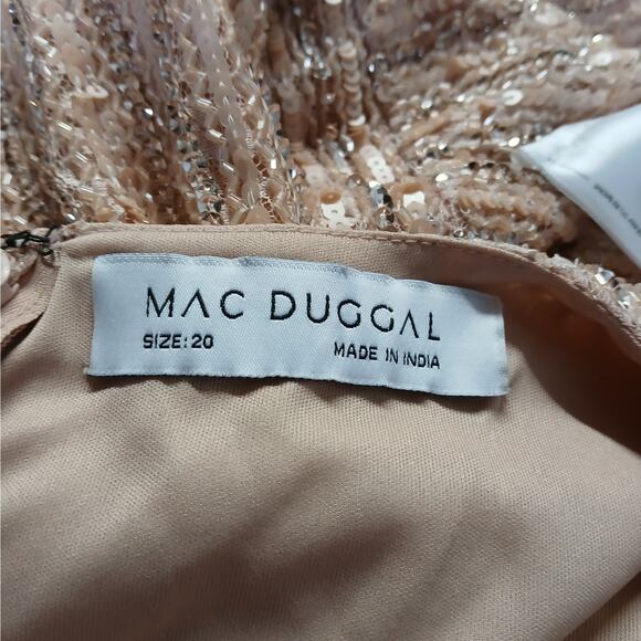 Mac Duggal Formal Evening Gown Womens Plus 20 Pink Beaded Sequin Lace Maxi Dress - Picture 8 of 14